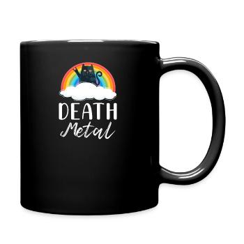 Funny Heavy Death Metal Cat Rainbow Rock - Full Colour Mug - black - Right