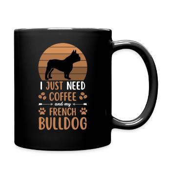 Bouledogue Français Café Retro Dog Cafe - Mug uni - noir - Droite
