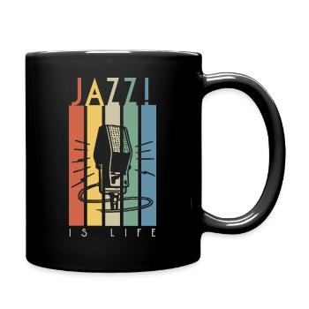 Jazz is Life Vintage Mikrofon Musik Retro Design - Tasse einfarbig - Schwarz - Rechts