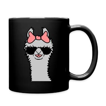 Mama Lama Sonnenbrille cool - Tasse einfarbig - Schwarz - Rechts