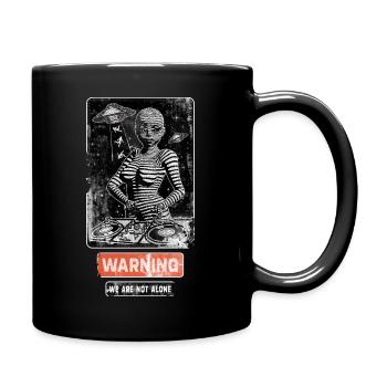 Music | Extraterrestrial woman behind the mixing desk. - Full Colour Mug - black - Right