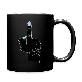 Hooked finger - Full Colour Mug - black - Right