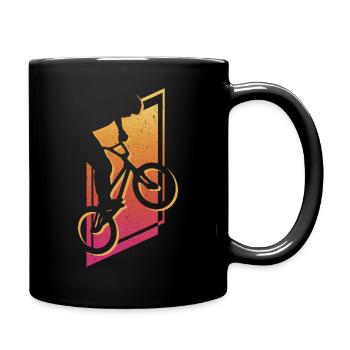 BMX Fahrer Freestyle Stunt BMX Fahrrad - Tasse einfarbig - Schwarz - Rechts
