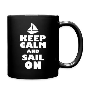 Keep calm and sail on - Full Colour Mug - black - Right