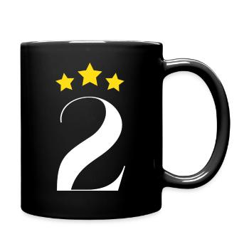 2. Stern Geburtstag - Tasse einfarbig - Schwarz - Rechts
