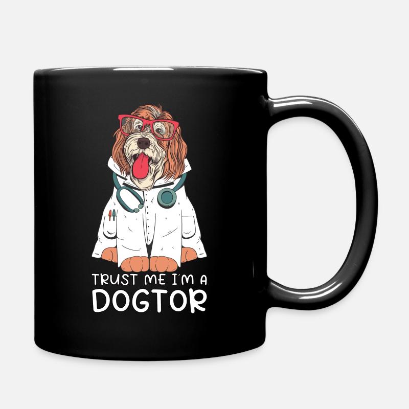 Trust me i´m a DOGTOR. Lustiges Hundedesign. - Tasse einfarbig - Schwarz