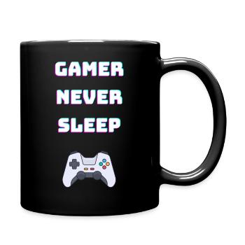 Spieler schlafen nie - Tasse einfarbig - Schwarz - Rechts