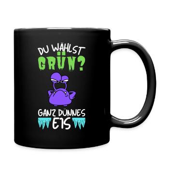 Anti Grünen T-Shirt gegen Baerbock, Habeck und Co. - Tasse einfarbig - Schwarz - Rechts