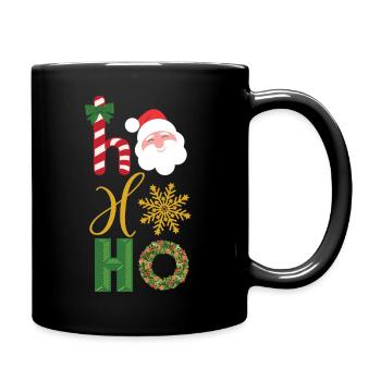 Ho Ho Ho Weihnachten Ikonen - Tasse einfarbig - Schwarz - Rechts