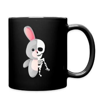 Crazy Hase Skelett - Tasse einfarbig - Schwarz - Rechts
