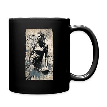 i love beach volley - beach volley ball - Mug uni - noir - Droite