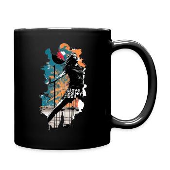 j'aime le volley ball - t shirt papa - Mug uni - noir - Droite