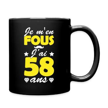 je m en fous j ai 58 ans / anniversaire 58 ans - Mug uni - noir - Droite