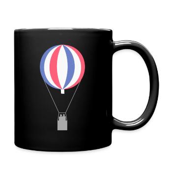 Gas Balloon with stripes blue white red - Full Colour Mug - black - Right