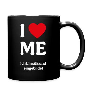 I love me - Ich bin süß und eingebildet - Tasse einfarbig - Schwarz - Rechts