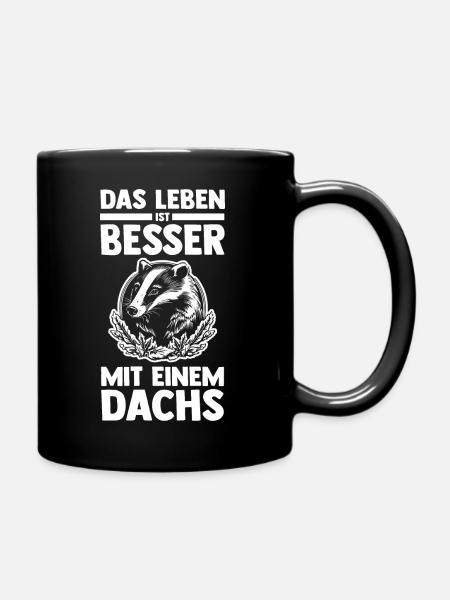 Tiermotiv Dachs - Tasse einfarbig - Schwarz