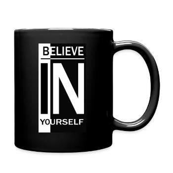 Glaube an dich - Tasse einfarbig - Schwarz - Rechts