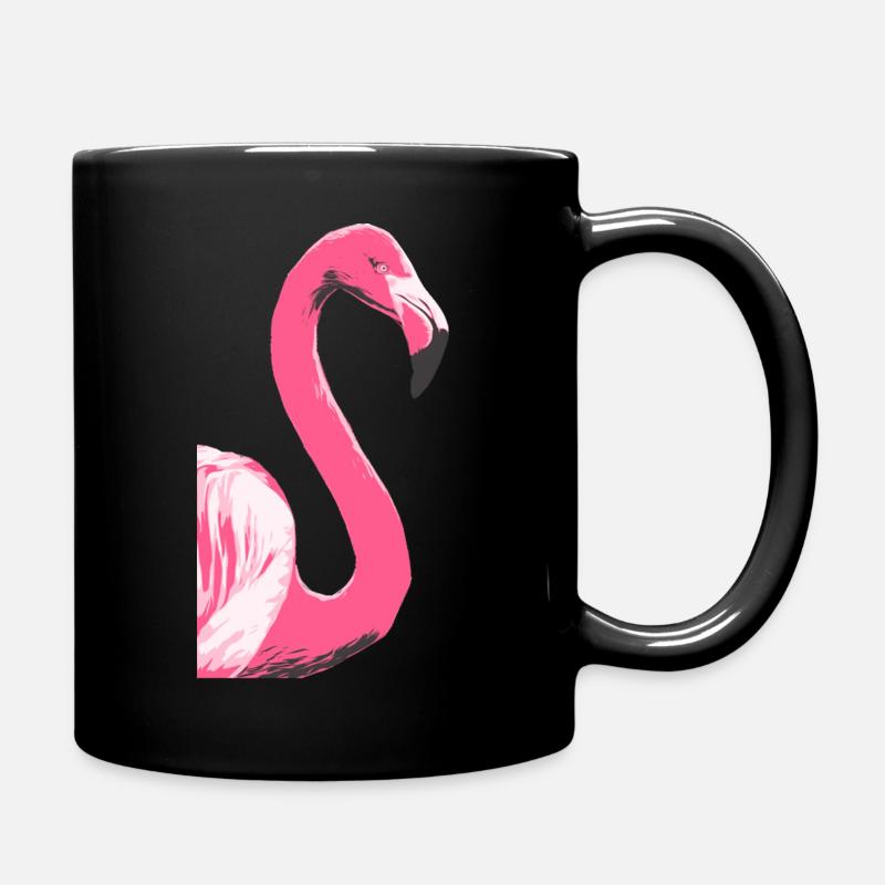Illustration d’oiseau flamant rose - Mug uni - noir