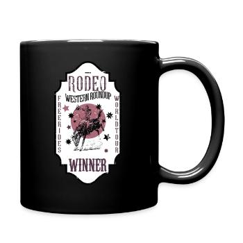 Rodeo-Western-Druck - Tasse einfarbig - Schwarz - Rechts
