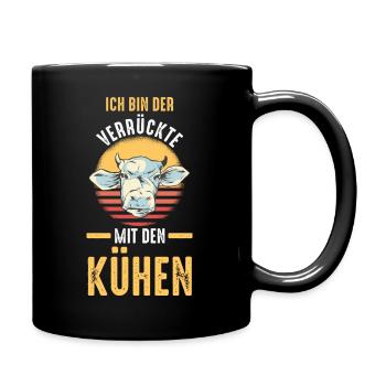 Kuh Bauernhof Kuhbauer Landwirt Rind Kühe - Tasse einfarbig - Schwarz - Rechts