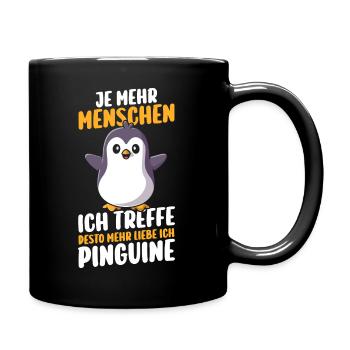 Pinguin - Tasse einfarbig - Schwarz - Rechts