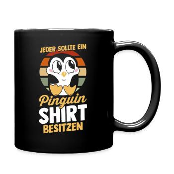 Pinguin - Tasse einfarbig - Schwarz - Rechts