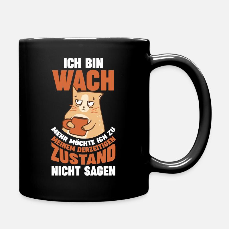 Morgenmuffel Faulenzer Kaffee Katze - Tasse einfarbig - Schwarz