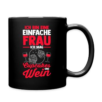 Backen Cupcakes - Tasse einfarbig - Schwarz - Rechts