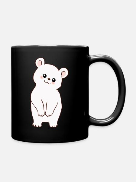 Eisbärchen, Weißer Bär - Tasse einfarbig - Schwarz