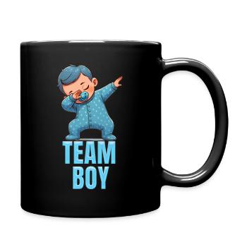 Gender Reveal Party Team Boy Baby Announcement - Tasse einfarbig - Schwarz - Rechts