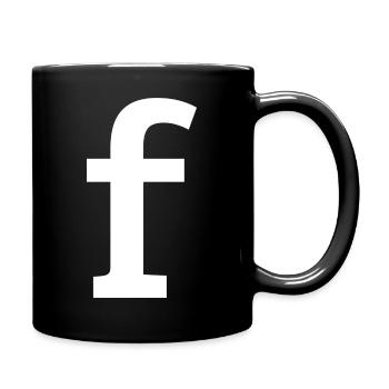 Buchstabe f "f" weiß - Tasse einfarbig - Schwarz - Rechts