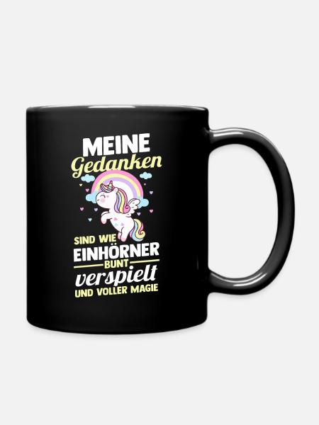 Einhorn - Tasse einfarbig - Schwarz