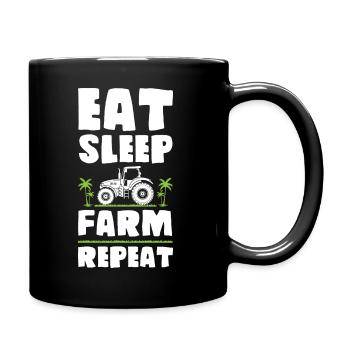 Eat Sleep Farm Répéter - Mug uni - noir - Droite