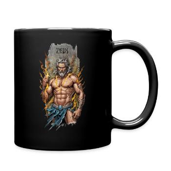 Puissance divine : Zeus brandissant l’éclair - Mug uni - noir - Droite