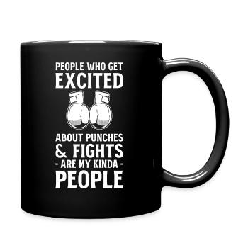 Kickbox-Kämpfe Kickbox-Fan Kickboxer - Tasse einfarbig - Schwarz - Rechts