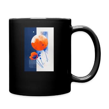 Mohnblume - Tasse einfarbig - Schwarz - Rechts