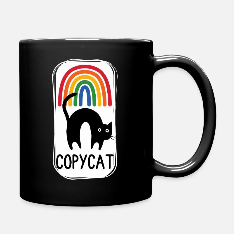 Regenbogen-Katze! - Tasse einfarbig - Schwarz