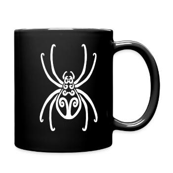 Araignée blanche - Mug uni - noir - Droite