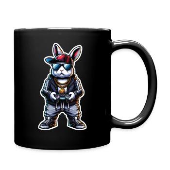 Cool Gamer Bunny avec manette et lunettes de soleil - Mug uni - noir - Droite