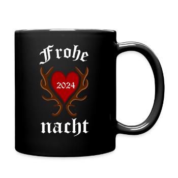 Weihnachten 2024 Jäger Jägerin Geweih - Tasse einfarbig - Schwarz - Rechts