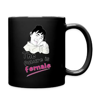 Cute playful girl (woman power, feminism, 8 March) - Full Colour Mug - black - Right