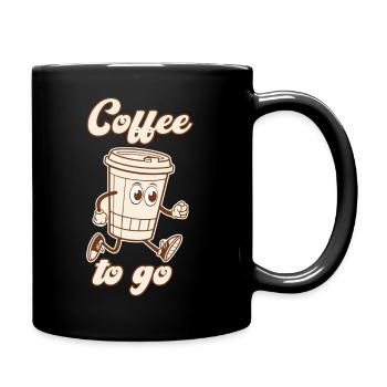 coffee to go Old School Cartoon Comic Wortwitz - Full Colour Mug - black - Right