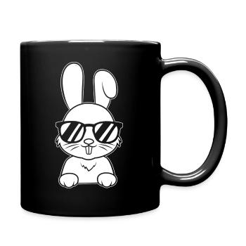 Lapin mignon avec lunettes de soleil Lapin lapin - Mug uni - noir - Droite