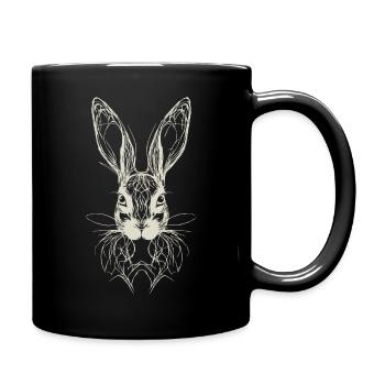 Lapin géométrique Lapin de Pâques vintage - Mug uni - noir - Droite