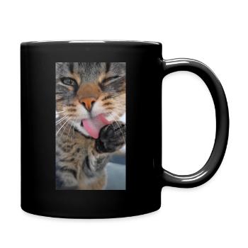 Cleaning Cat - Tasse einfarbig - Schwarz - Rechts