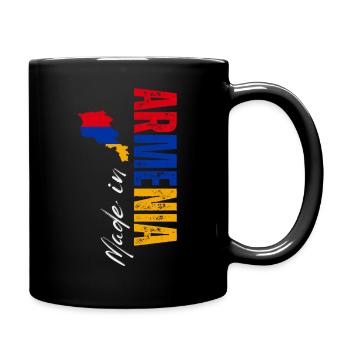 Hergestellt in Armenien, armenischer Stolz - Tasse einfarbig - Schwarz - Rechts