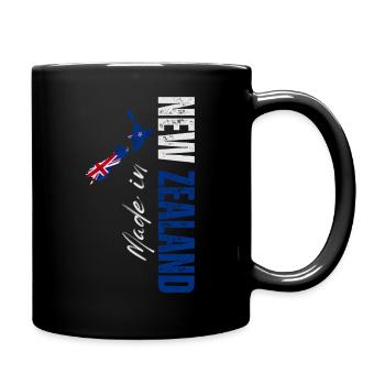Made in New Zealand, I love New Zealand - Tasse einfarbig - Schwarz - Rechts