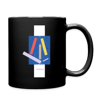 Abstract color blocks art print design - Full Colour Mug - black - Right