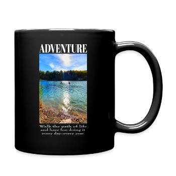 Adventure Life - Canoe Driver on the Lake - Full Colour Mug - black - Right