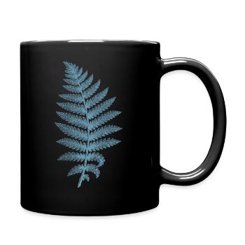Feuille de fougère Artistic Bleue - Mug uni - noir - Droite